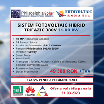 Sistem Fotovoltaic Hibrid Trifazic 380V 11.00KW