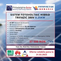 Sistem Fotovoltaic Hibrid Trifazic 380V 8.25KW